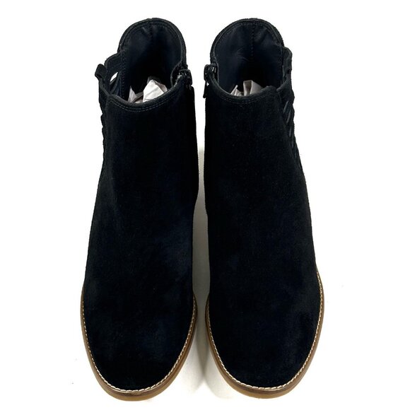 Paul Green Vienna Black Suede Ankle Boots Women's US 8.5 UK 6 Booties Cutout New - Picture 2 of 11